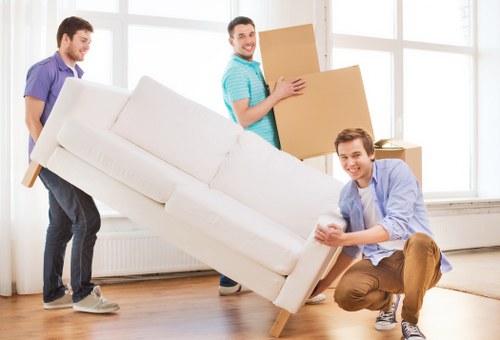 Professional movers planning access for a Noak Hill property