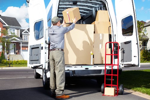 Business furniture and equipment being loaded for a local move